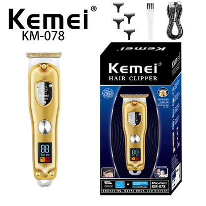 Kemei All Metal Professional Men Electric Cordless Hair Trimmer KM-078 Male Haircut Machine Hair Trimmer