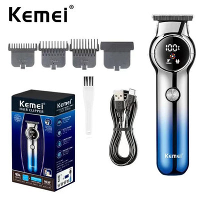 Kemei KM-1852 Cordless Detailer Trimmer Extremely Close Trimming Crisp Clean Line Hair Clipper Professional Barber Hair Cutting Machine