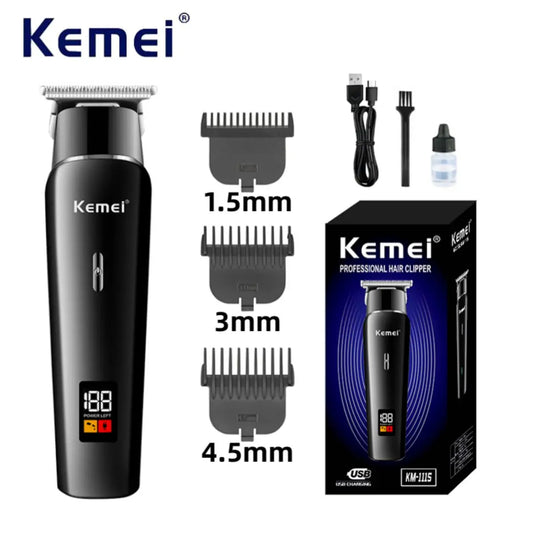 Kemei km-1113 rechargeable electric hair clipper machine professional barber barber barber trimmer for men shaver