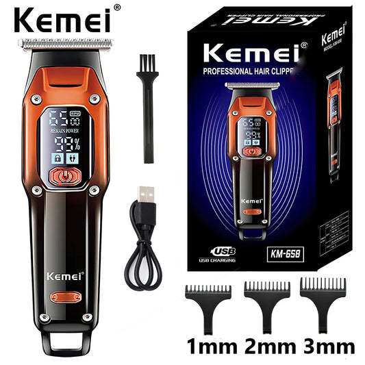 Kemei KM-658 Hair clipper Cord or Cordless Use Hair Trimmer Barber Professional Rechargeable Electric Hair Cutting Machine