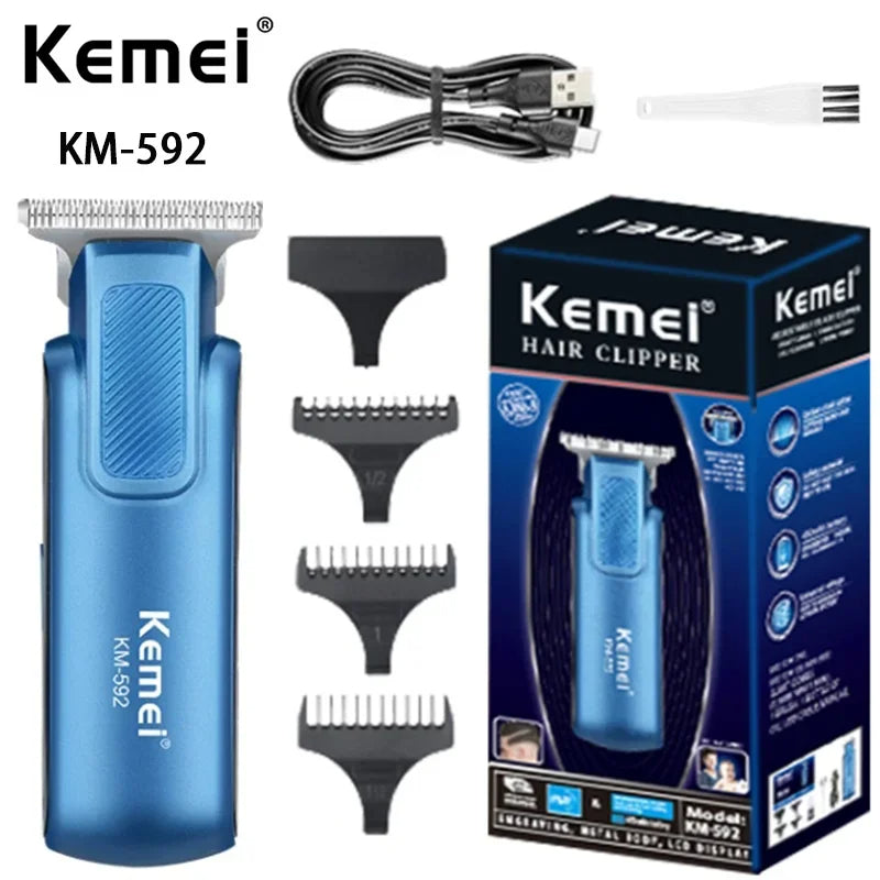 Km-592 lcd Men Body Grooming Hair Trimmer With Usb Rechargeable barber trimmer for men clipper kemei barbeador