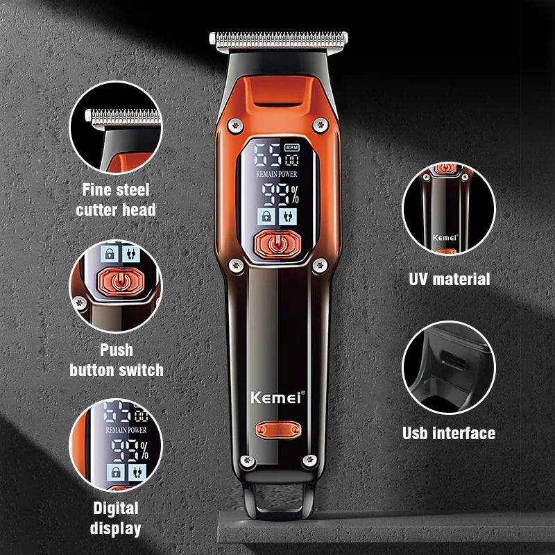 Kemei KM-658 Hair clipper Cord or Cordless Use Hair Trimmer Barber Professional Rechargeable Electric Hair Cutting Machine