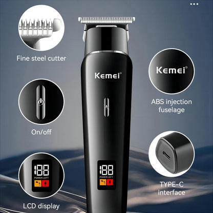 Kemei km-1113 rechargeable electric hair clipper machine professional barber barber barber trimmer for men shaver