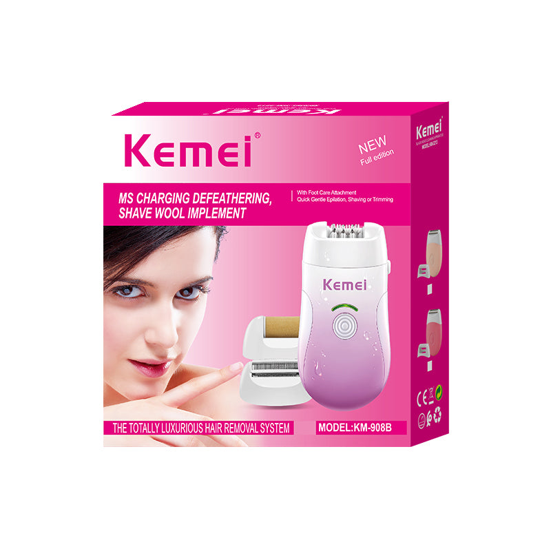 KEMEI Multifunction Electric Hair Removal Machine km-908B 3 in 1 Lady Epilator Electric Epilator For Women