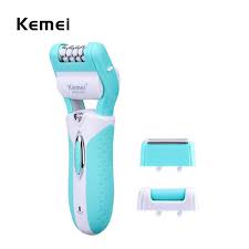 kemei epilator KM-6198B electric epilator 3 in 1 hair remover callus remover with extra lady epilator & shaving head kemei km 6198b 3 in 1 beauty tool kit