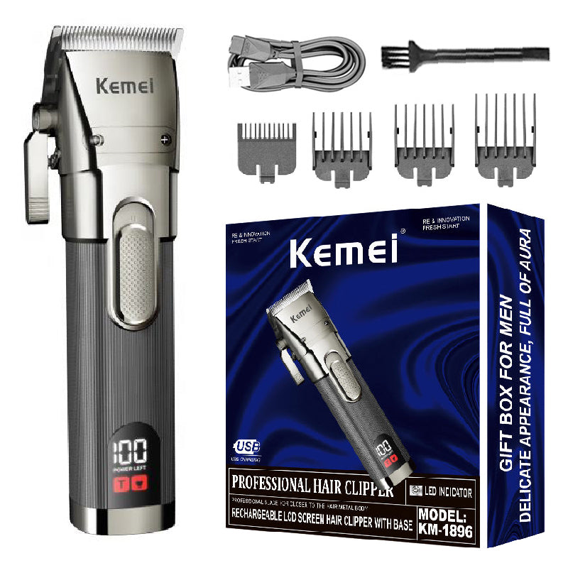 Kemei km-1896 Barber Professional Hair Trimmer Men 2 Speed Rechargeable Beard Trimmer Clipper Hair Grooming Cutting Machine