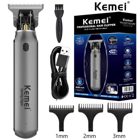 Kemei Hair Trimmer KM-1757 Men Beard Trimmer Zero Gapped T-Blade Hair Cutting Machine