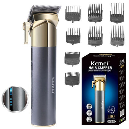 Kemei km-5081 Cordless Electric Hair Clipper Aluminum Men Adjustable Beard Trimmer Rechargeable Hair Clipper