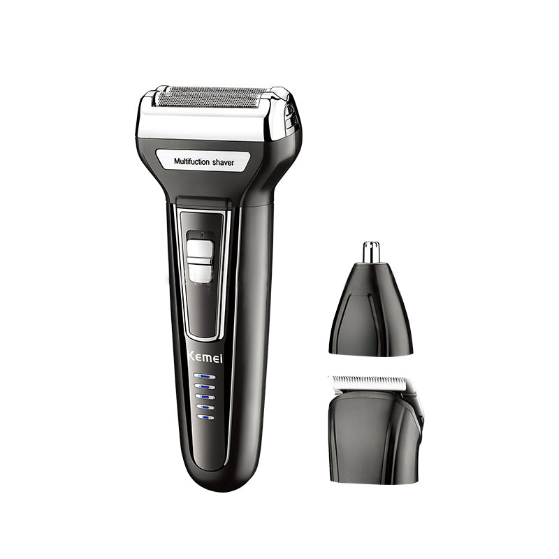 Kemei Km-6558 Multifunctional Waterproof 3 In 1 Cutter Head Usb Men Shaver Electric Kemei Electric Shaver