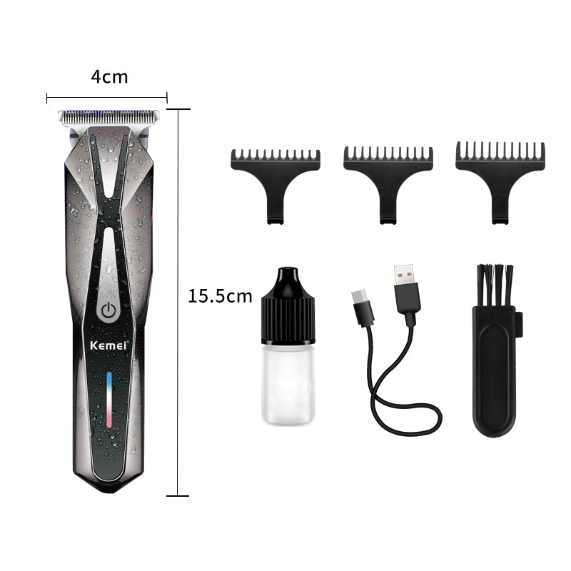 KEMEI KM-1452 HAIR TRIMMER PORTABLE LIGHT INDICATOR USB FAST CHARGING