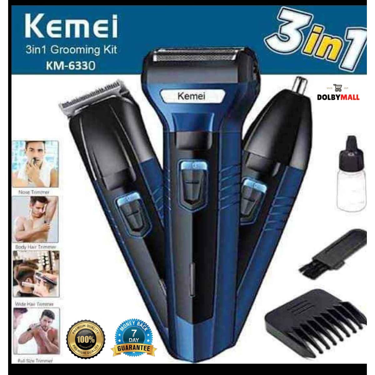 Kemei km-6630 Men 3 In 1 Electric Shaver Nose Trimmer Rechargeable Beard Shaver Shaving Machine Floating Electric Razor Hair Trimmer